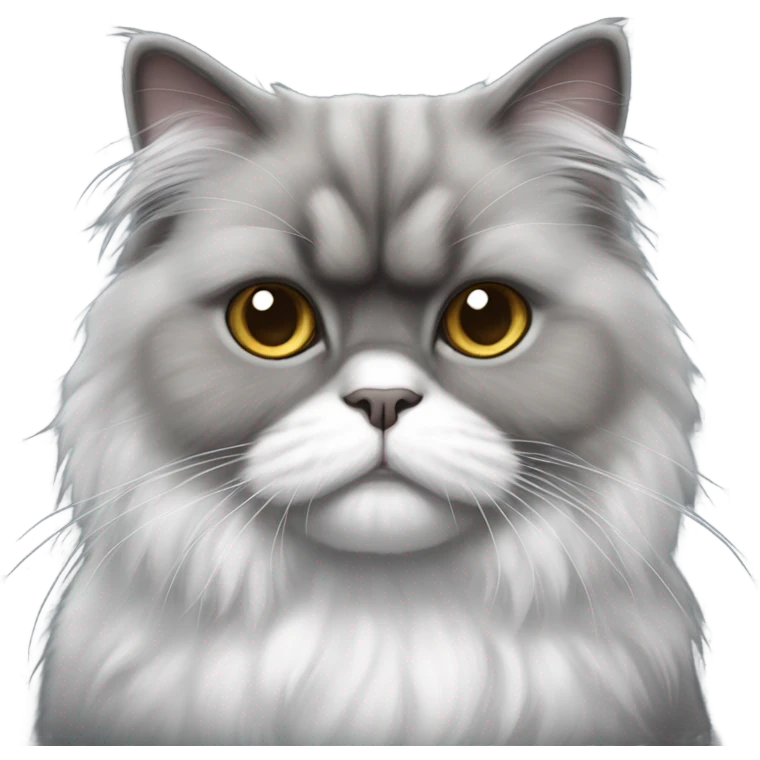 Dark Grey and White Persian Cat emoji