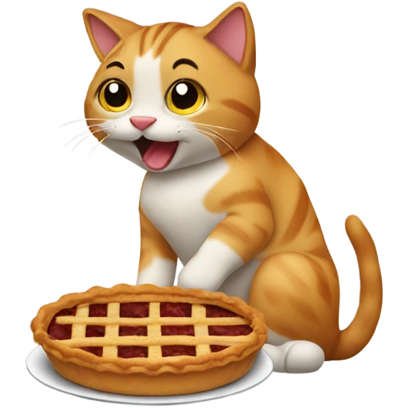 cat eating meat pie emoji