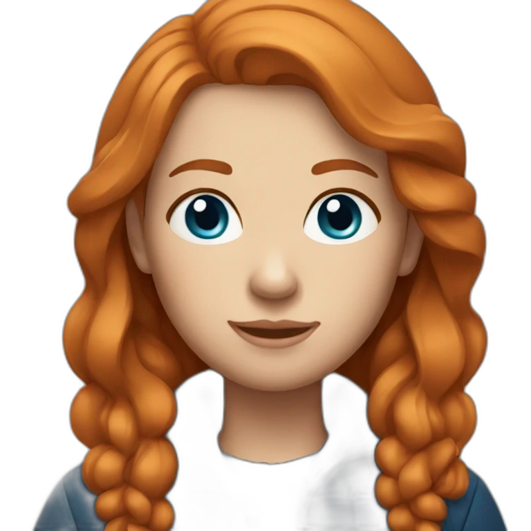 Ginger hair and blue eyes woman with Canadian jacket emoji