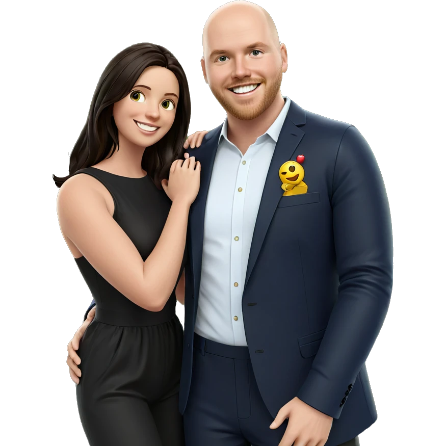 smiling couple in outdoor setting emoji