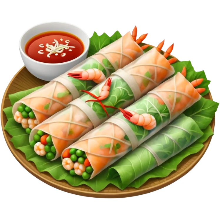 Vietnamese spring roll with shrimp, make it closed/fully wrapped emoji