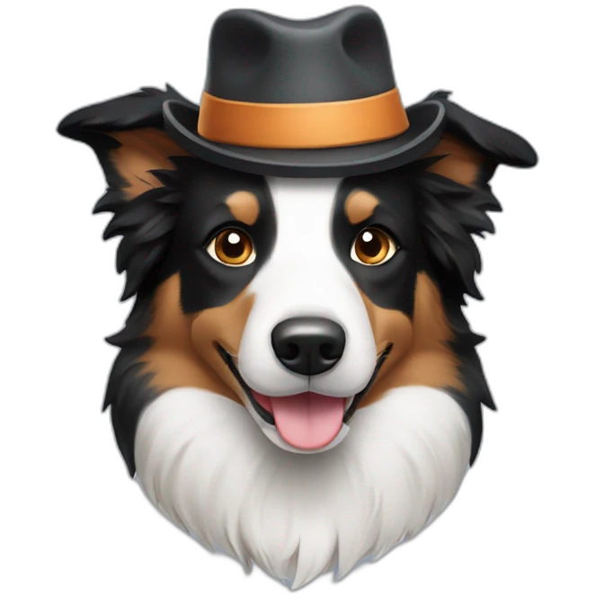 Border-collie with hat emoji