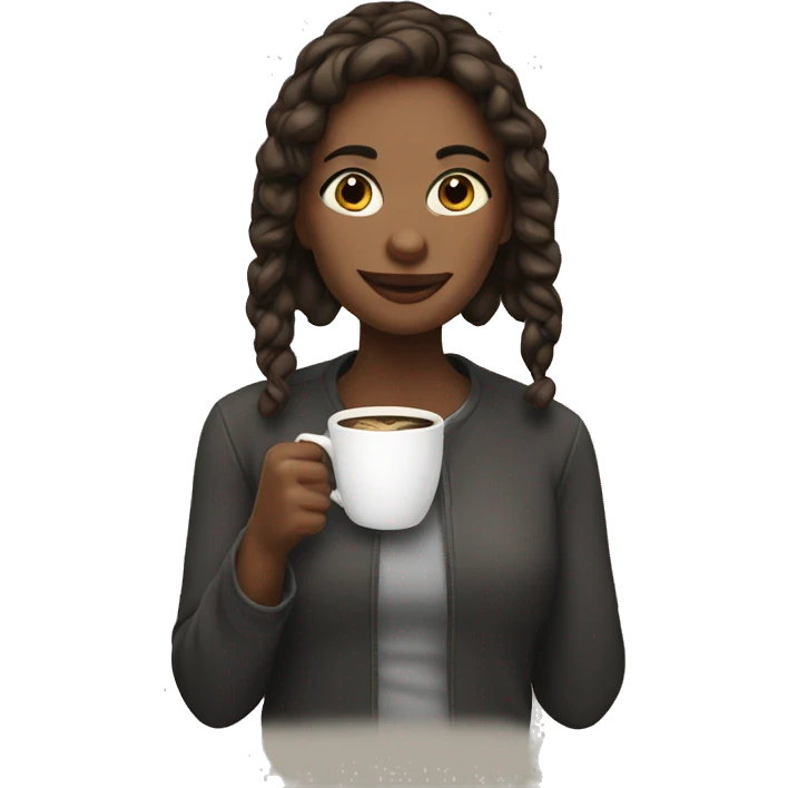 A girl drinking coffe emoji