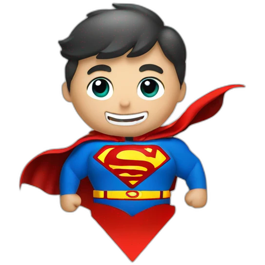 superman with a carbon emission reduction logo emoji