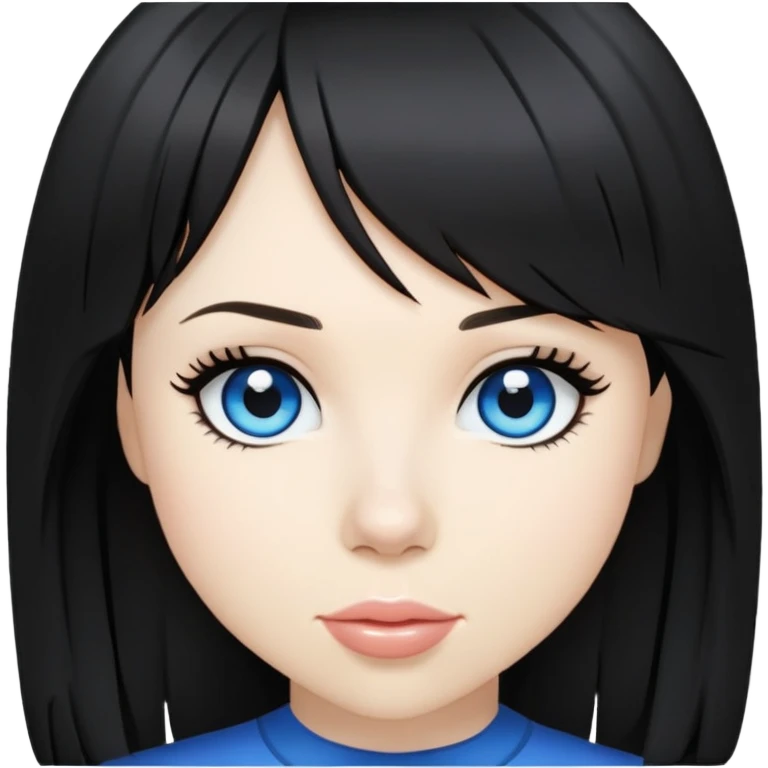 Carly Rae jepsen black long hair, blue eyes no bangs  emoji