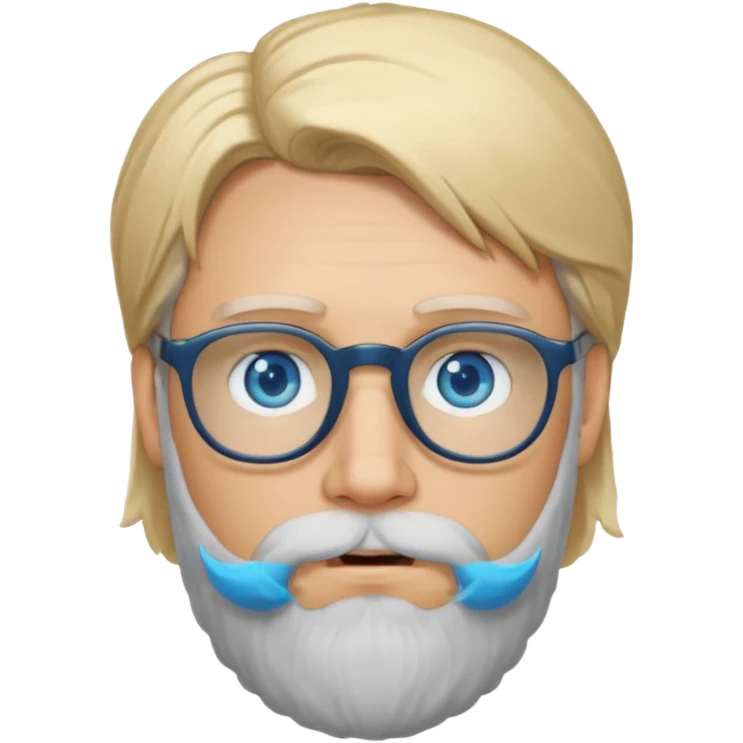 blond man with beard and spectacles and long hair emoji
