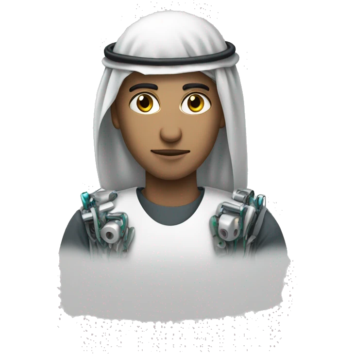  a  saudi worker who has cyber human look and robot like features  emoji