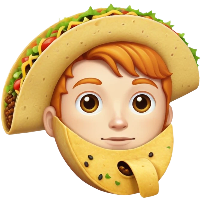 A ginger with a taco shape head  emoji