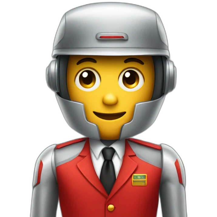 robot bellboy red uniform emoji