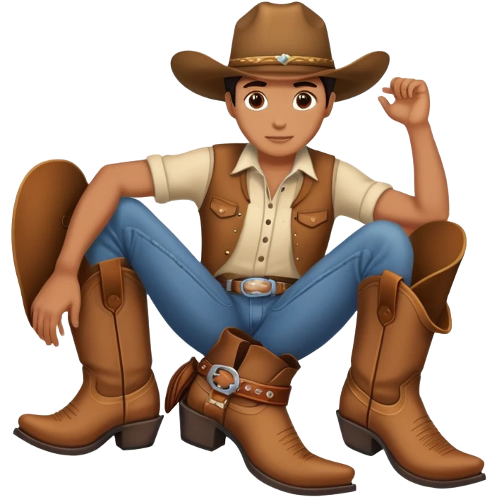 This person holding a cowboy boots. emoji