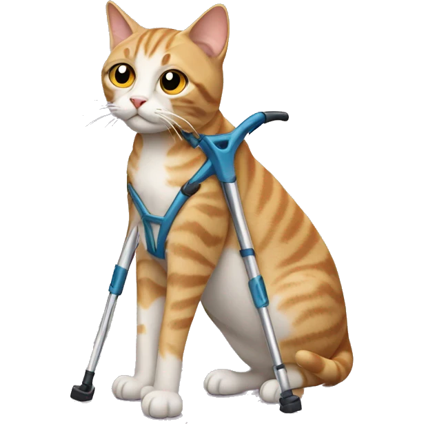 Cat w crutches  emoji
