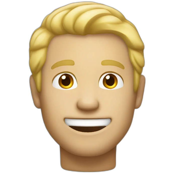 man blond hair 50 years old cheeky grin emoji