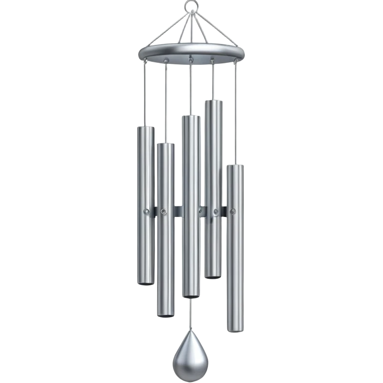 metal wind chime hanging with small tubes, emoji