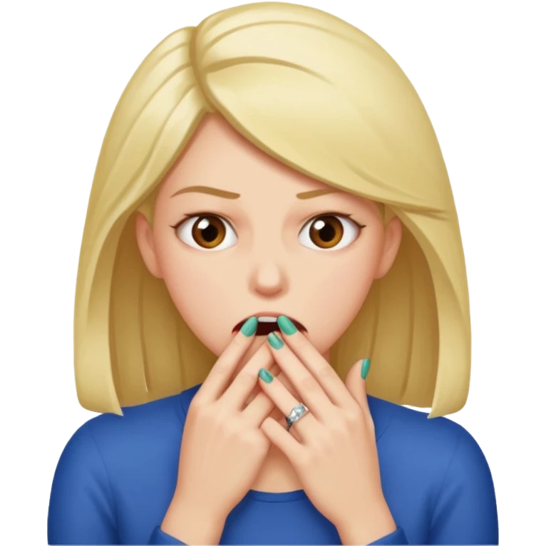 woman bitting nails anxious emoji