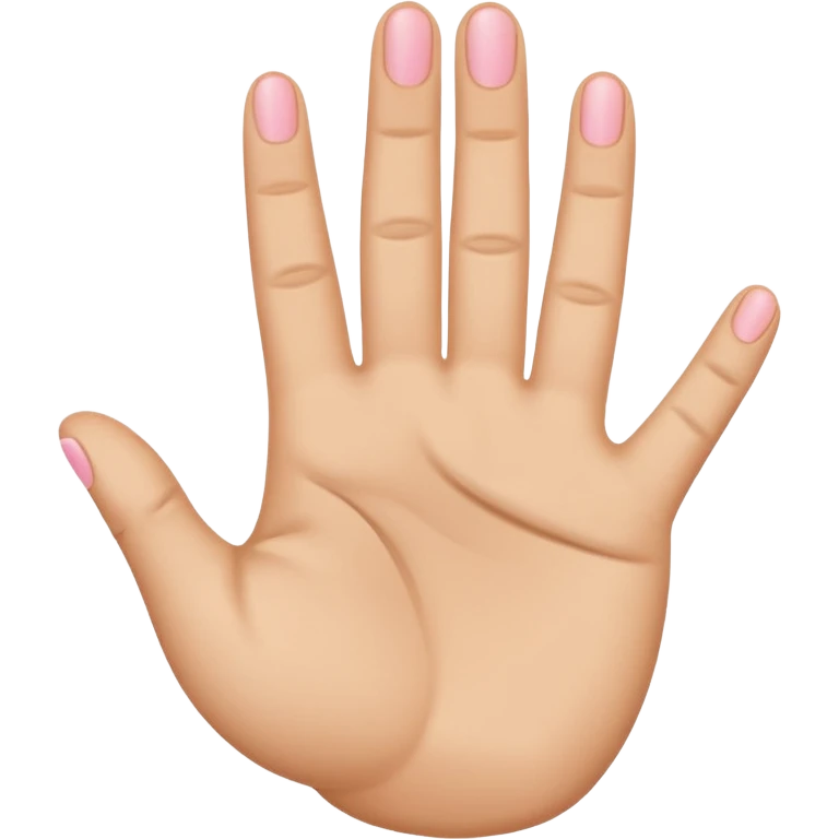 hand emoji with index, middle, and pinky fingers up, thumb and ring fingers folded, flat style, simple, clean, inspired by iPhone emojis, friendly rounded shape emoji
