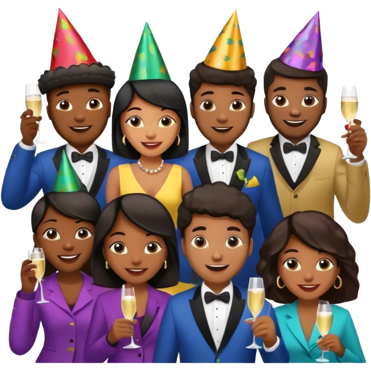 African American crowd of fans men and women at a rap concert emoji