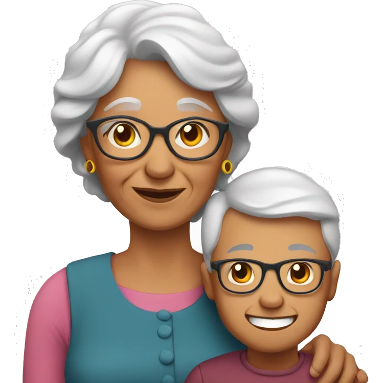 grandma with her son emoji