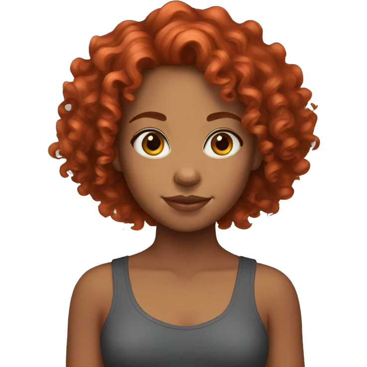 Curly Red hair mixed race girl emoji