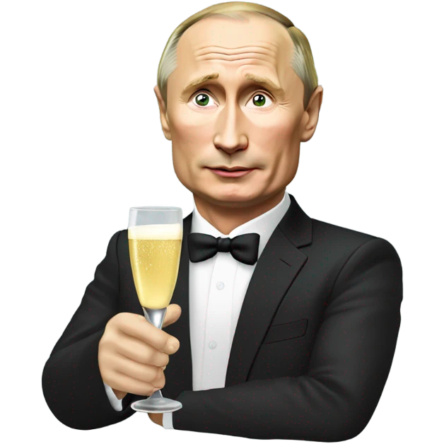 Vladimir Putin drinking champagne bottle  emoji