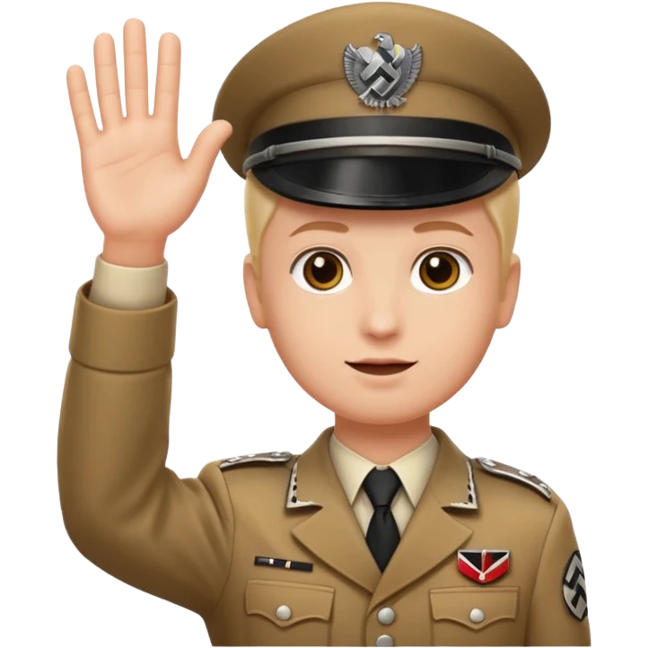 Hand up emoji in nazi uniform emoji
