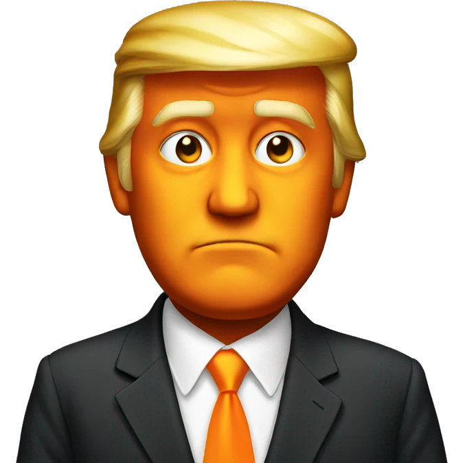 Trump with orange face emoji