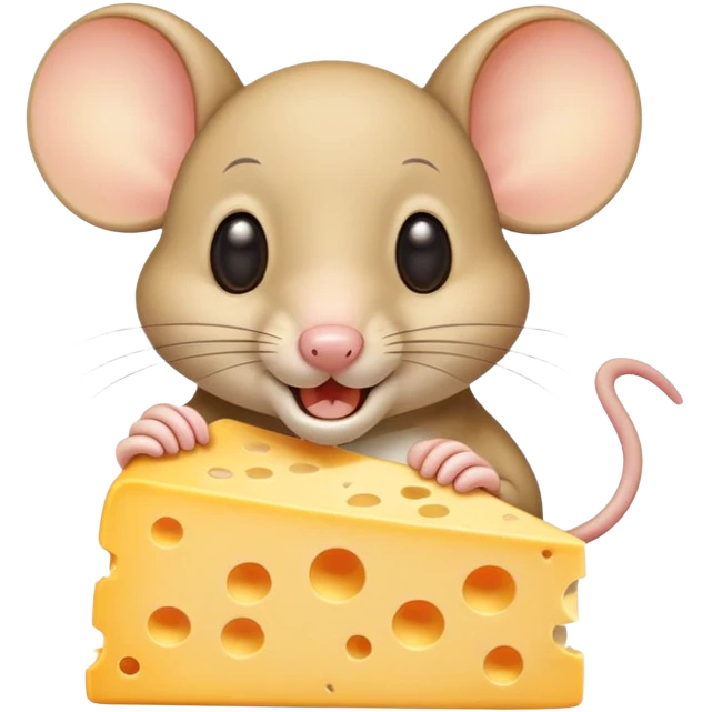 Jerry mouse from Tom and Jerry eating cheese emoji