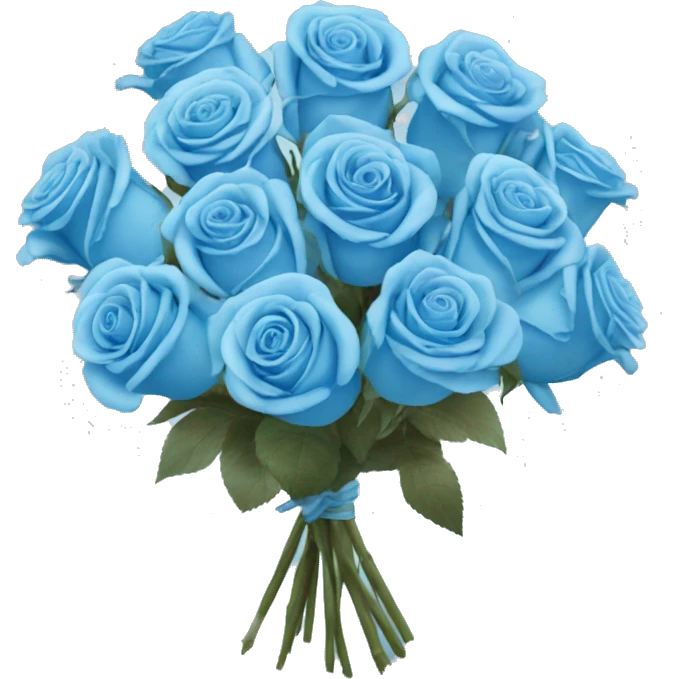  bouquet of 12 sky blue roses emoji