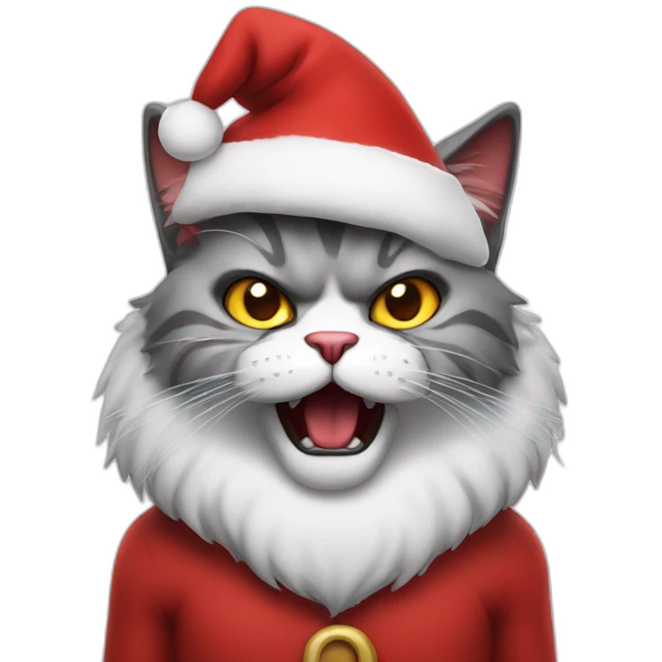 angry santa cat emoji