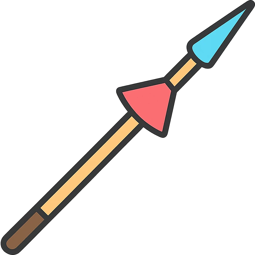 a jousting weapon, medieval lance, clear and iconic style emoji