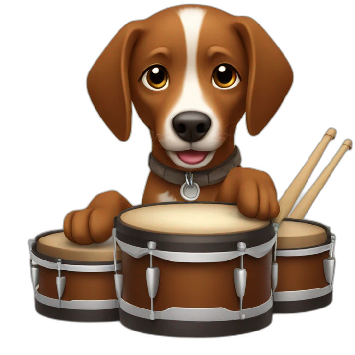 Brown Dog playing a drum emoji
