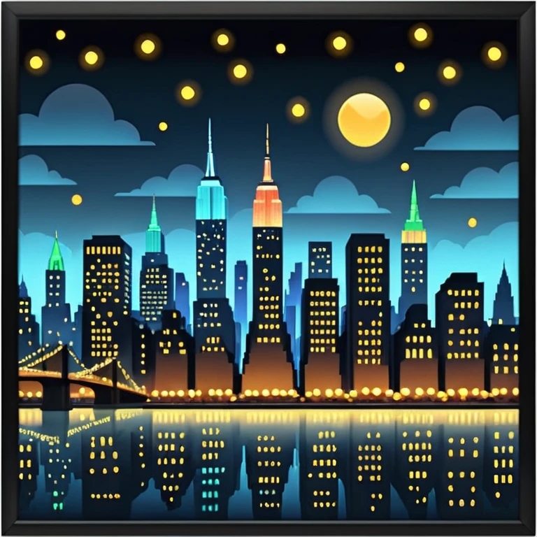 night New York city (iphone emoji styled) emoji
