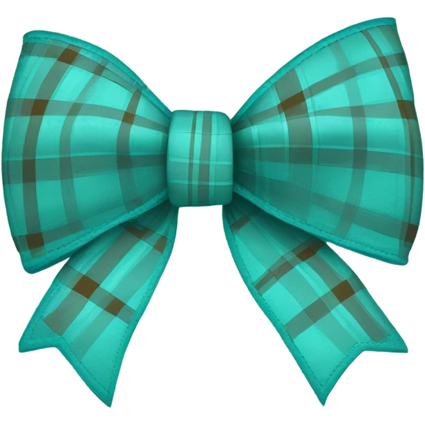 Turquoise plaid western bow emoji