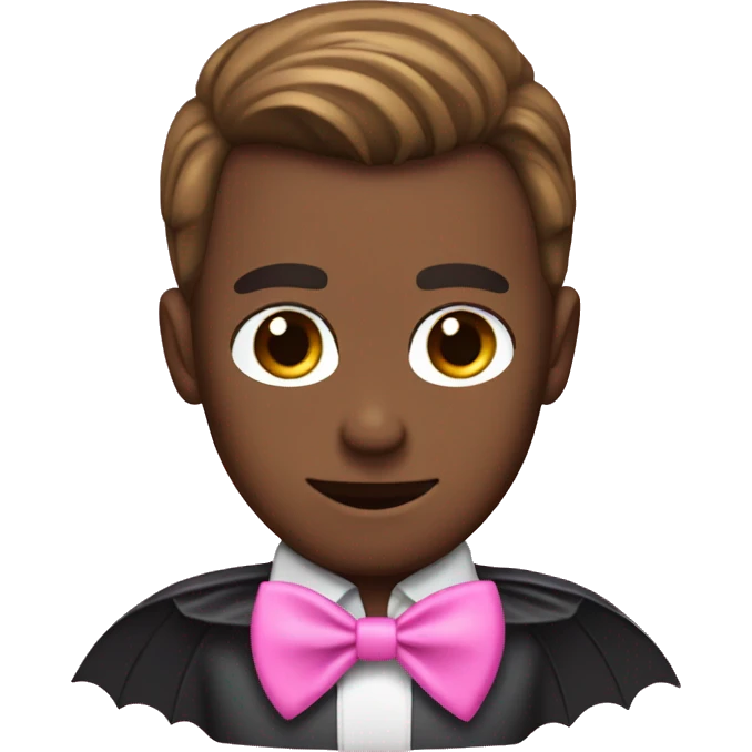 Bat man wearing pink bow emoji