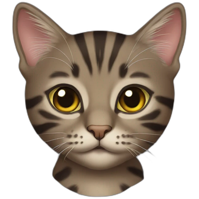 dark tabby cat kitten emoji