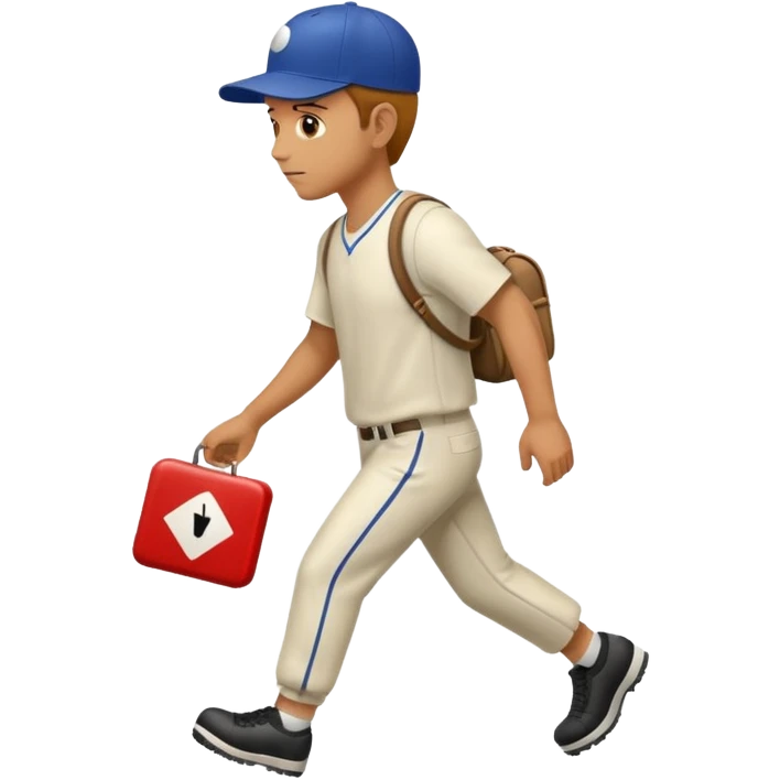 man walking to a exit sign emoji