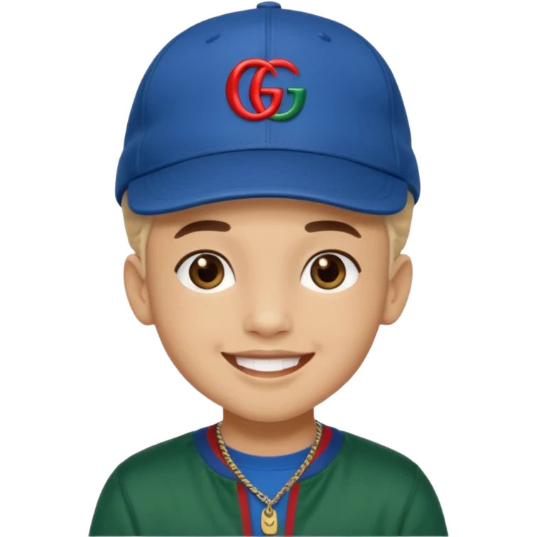 Ragazzo mulatto con cappello Gucci che fa il terzo dritto emoji