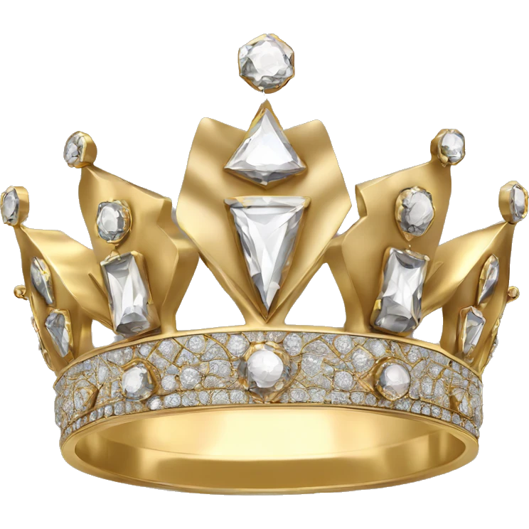 tzar style art deco diamond crown gold  emoji