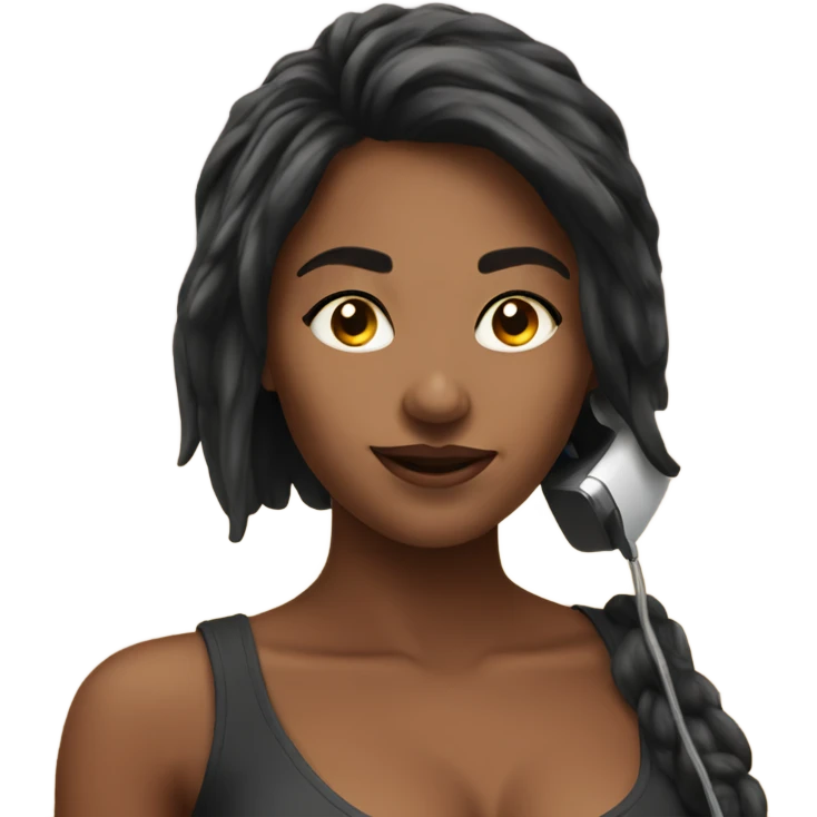 Hot girl with phone emoji