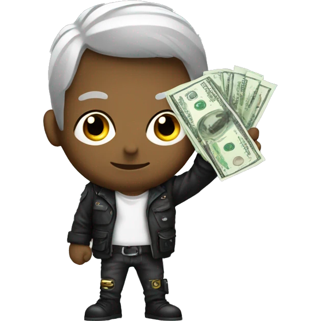 cyber punk holding cash emoji