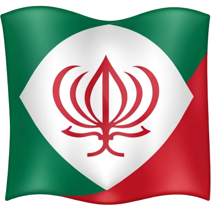 square iranian flag green white and red, green on top  whiite in middle red at the botto,, emoji