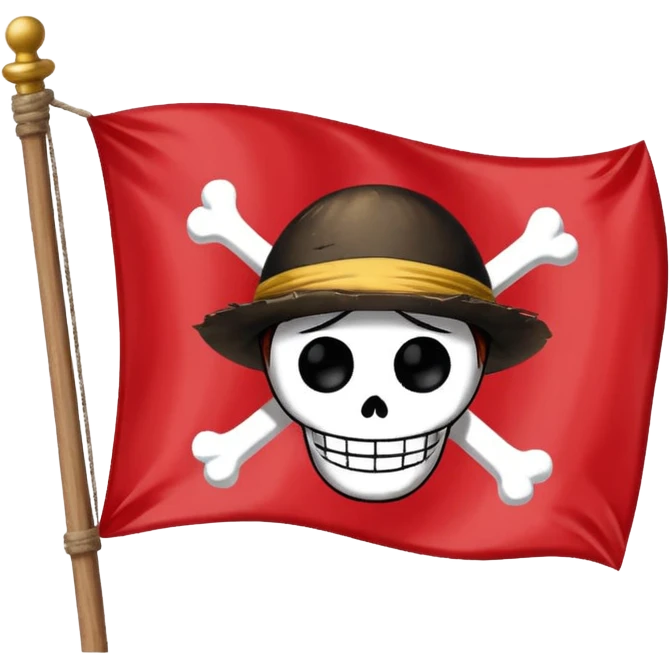 One piece Luffy flag emoji
