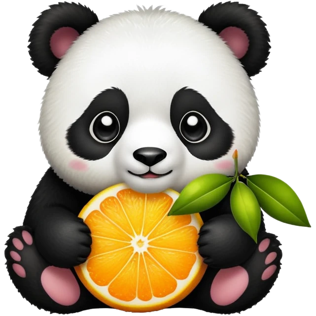 Panda with citrus emoji