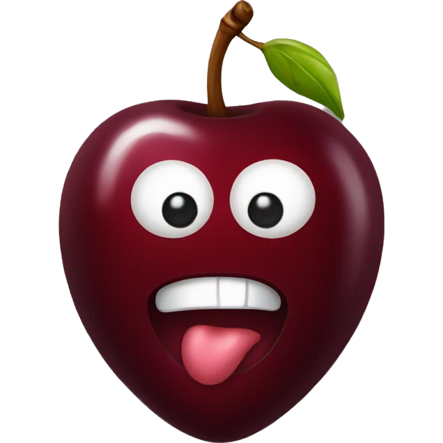 burgundy hear cherries emoji