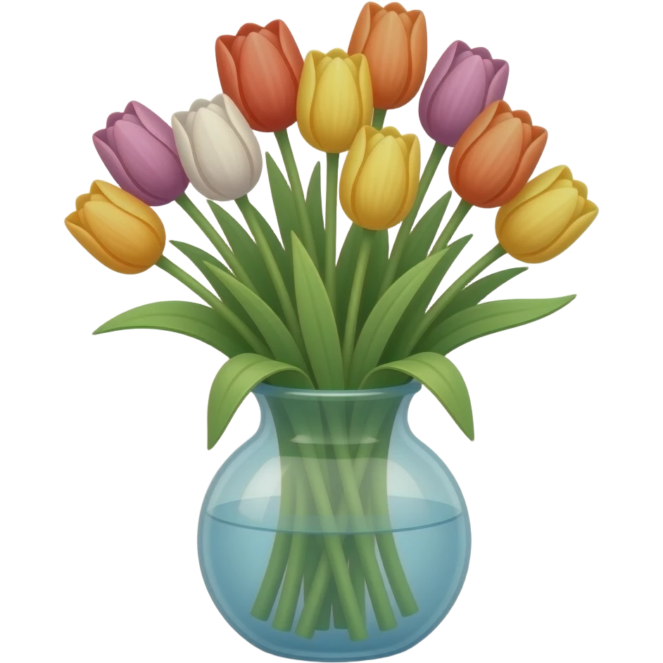 colorful tulips in a vase emoji