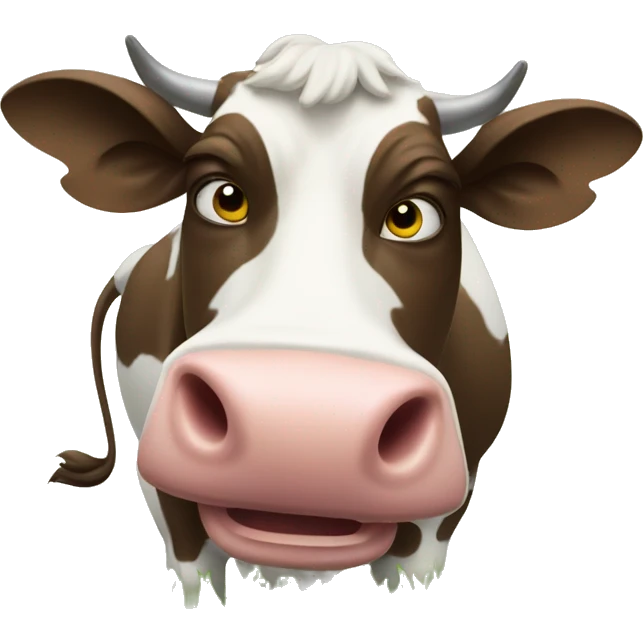 cow hitting the grddy emoji