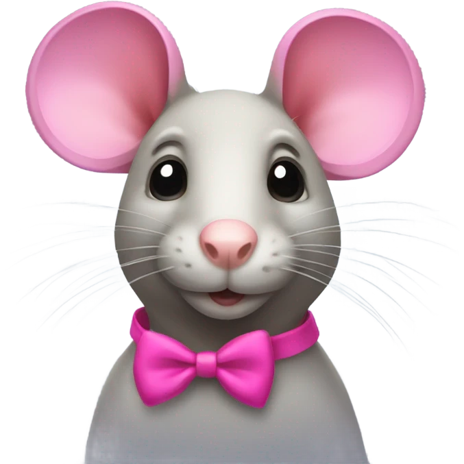 Rat with pink bow emoji