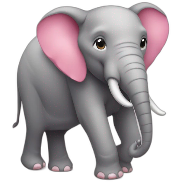 Éléphant avec la peau rose emoji