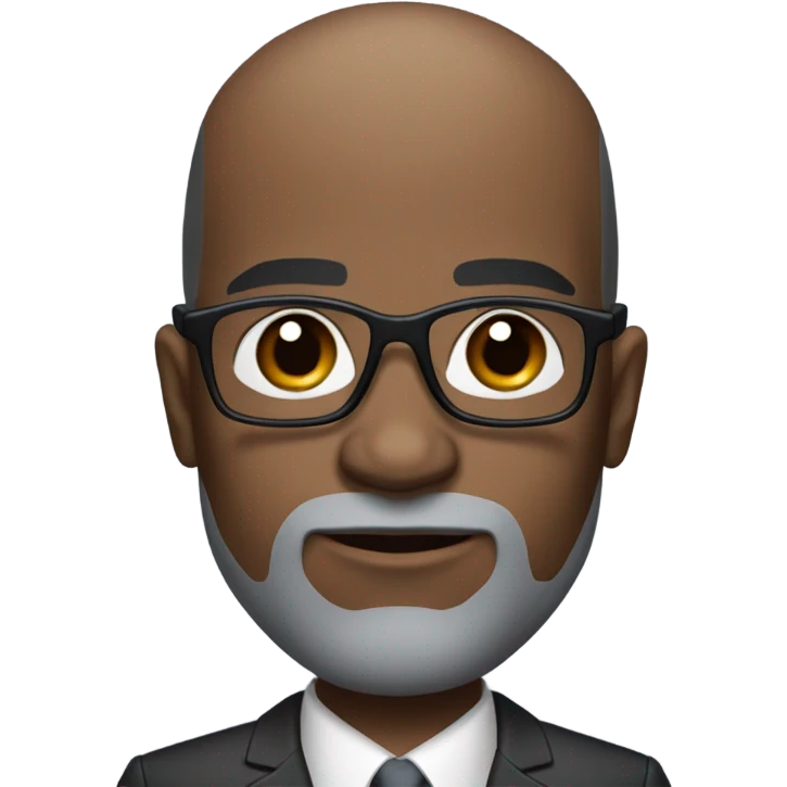 deon sanders with round face and suit and glasses and buzz cut and small eyes and over 50 small gray bearded receding hairline and small black eyes and wrinkled forehead emoji