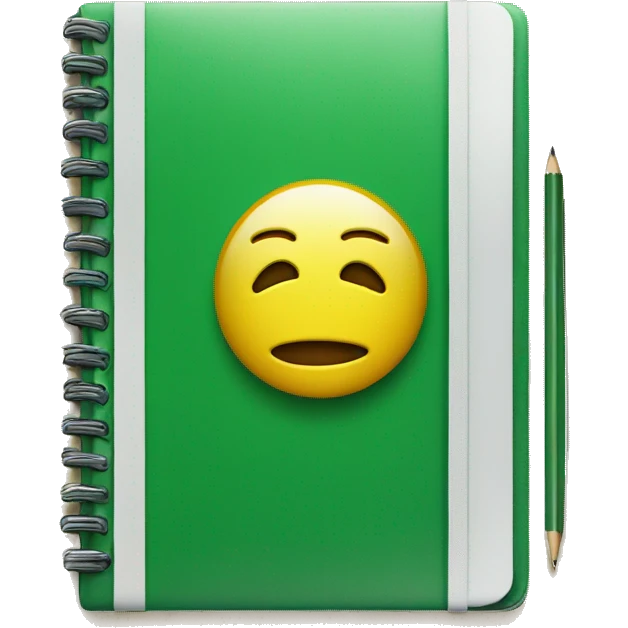 A b school notebook with green barrier on dj set  emoji