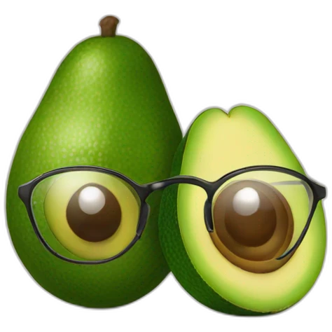 avocado in glasses emoji